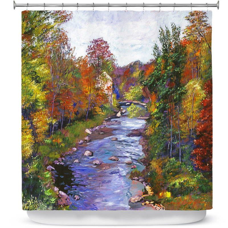 Rideau de douche simple automne river