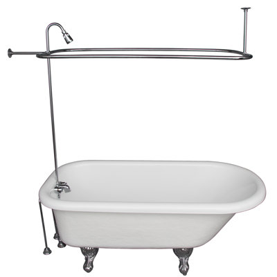 67'' x 29.5'' Freestanding Soaking Acrylic Bathtub with Faucet