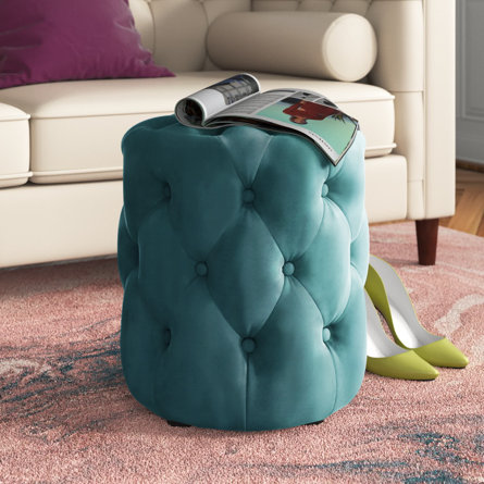 Modway Amour Tufted Button Round Performance Velvet Ottoman