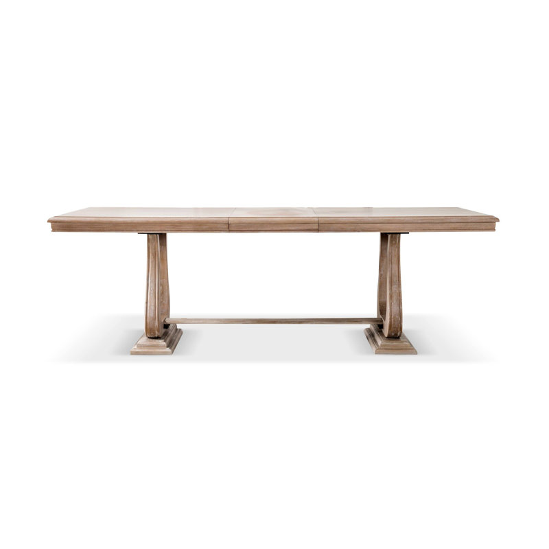 90" W Transitional Dining Table, Distressed Natural