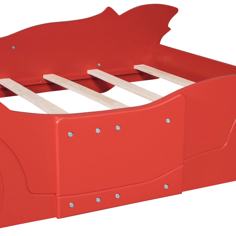 Lit plateforme avec roulettes Race, Double, Rouge