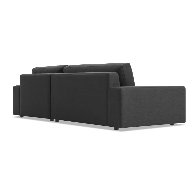Esker Chaise Sectional, Afton Gray Basketweave, Right Hand Facing