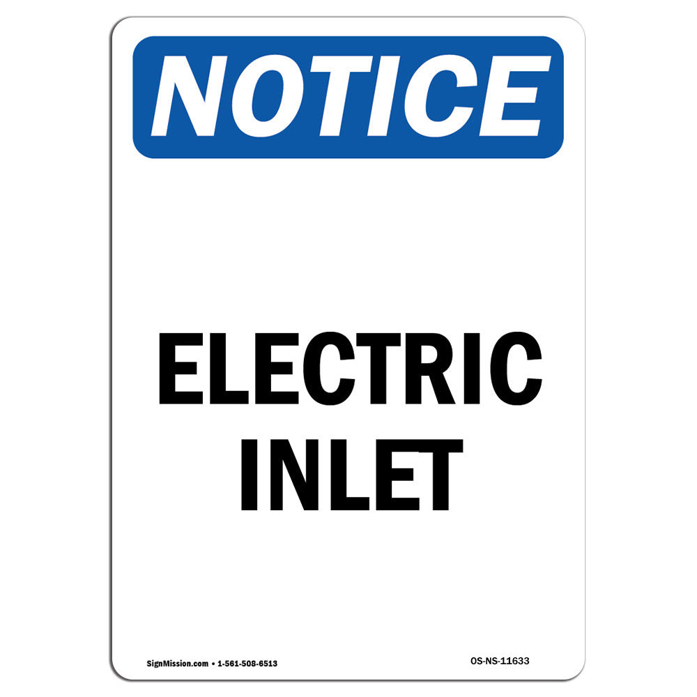 SignMission Electric Inlet Aluminum Sign 12 x 18 | Wayfair