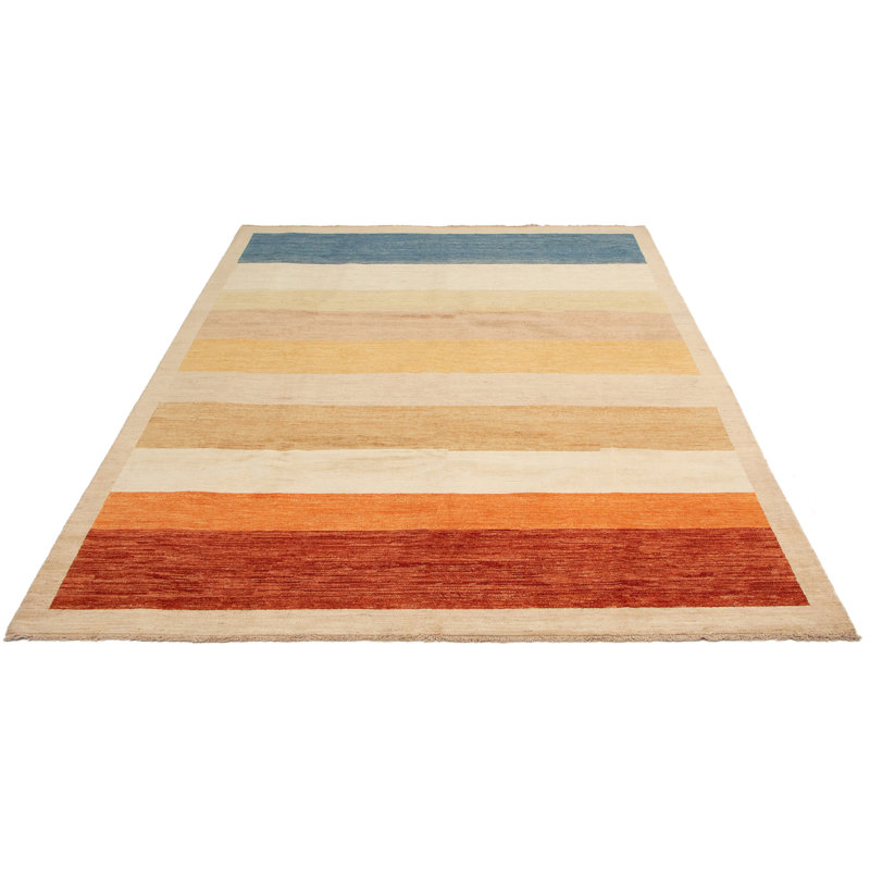 Tapis de surface en laine 9 pi x 12 pi 2 po one-of-kind noué la crème Ziegler
