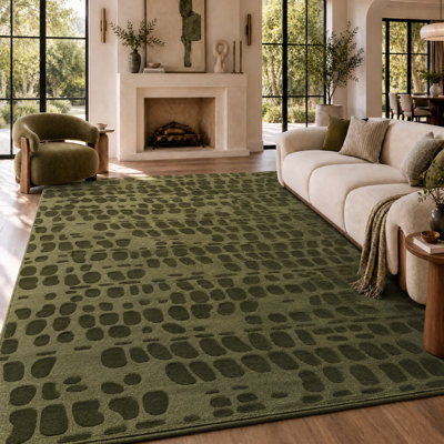 Soft Modern High-Low Washable Area Rug For Living Room, Bedroom