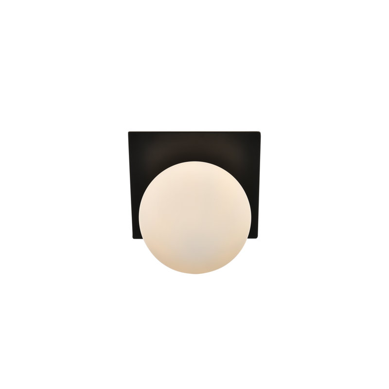 Darrik Flush Mounted Sconce, Black, 8" H x 14" W x 14" D, 2 Lights