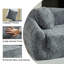 Fauteuil inclinable convertible 2-en-1 courbé et convertible, avec base coulissante et siège profond, comprend deux coussins carrés, gris-1935265023