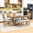 Burg 6 - Piece Pedestal Dining Set, Kitchen Table Set with Bench and 4 Dining Chairs-1081720412