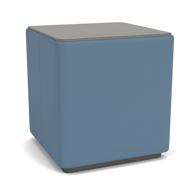 Table de bout avec plateau en stratifié Darsey, 20", Sergé sarrasin, Gris anthracite; portes ouvertes bleu carrière