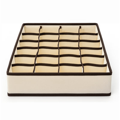 Boîte de rangement de rangement pour commode à tiroirs pliable beige - 12 po x 12 po x 4 po