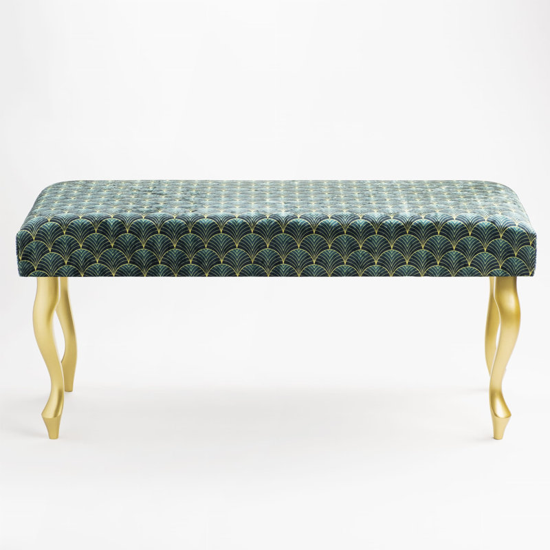 Velvet Upholstered Bench, 40cm H x 120cm W x 30cm D