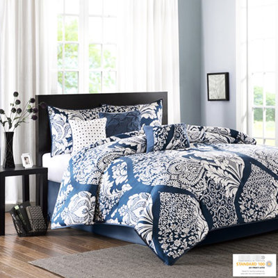 Couette Queen Size Indigo - Coton imprimé avec rembourrage moelleux et détails charmants