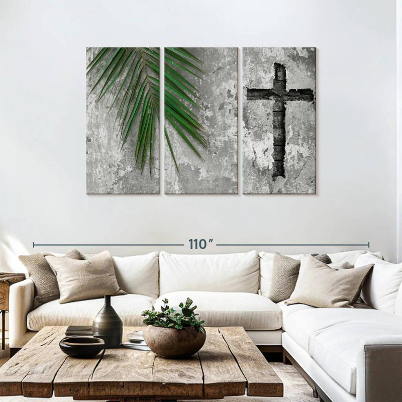 Adella Grunge Cross, 48" H x 74" W