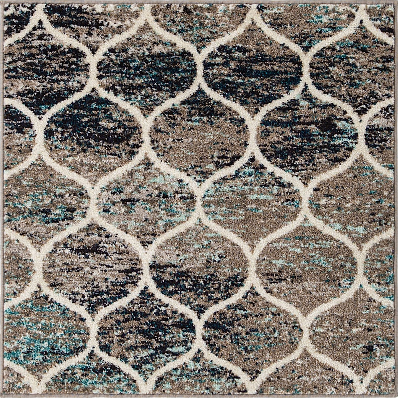 Geometric Indoor Rug, Square 3'