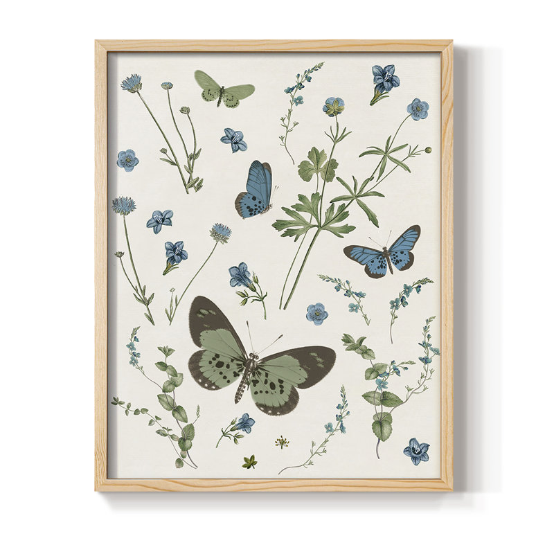 «Botanical Page II», reproduction encadrée - bois massif, H 15 po x l 12 po