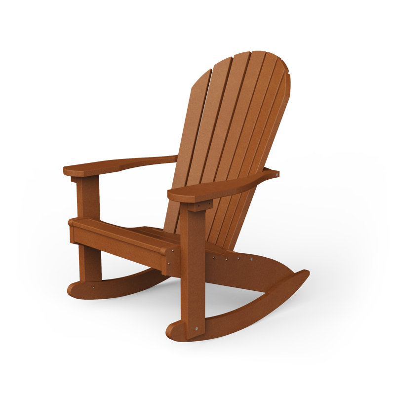 Chaise Adirondack berçante en plastique et plastique Wisby, Cèdre