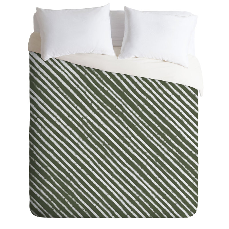 Alisa Polyester Striped Duvet Cover, King Duvet Cover + 2 Shams