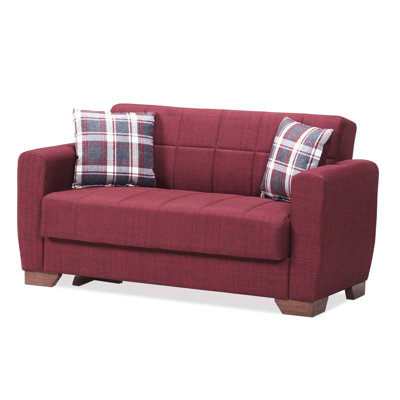 Upholstered Convertible Loveseat With Storage