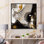 «Gold and Black Marble Waves IV», reproduction d'art sur toile moderne