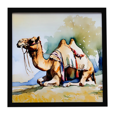 Reproduction de métal encadrée chameau