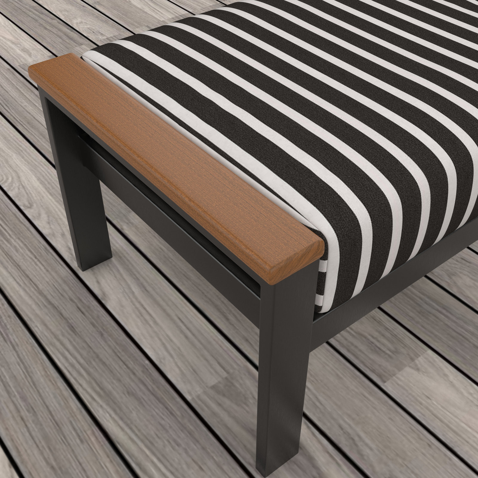 Townsend Sunbrella® Patio Ottoman, Sunbrella Shore Classic, Yes, Brown