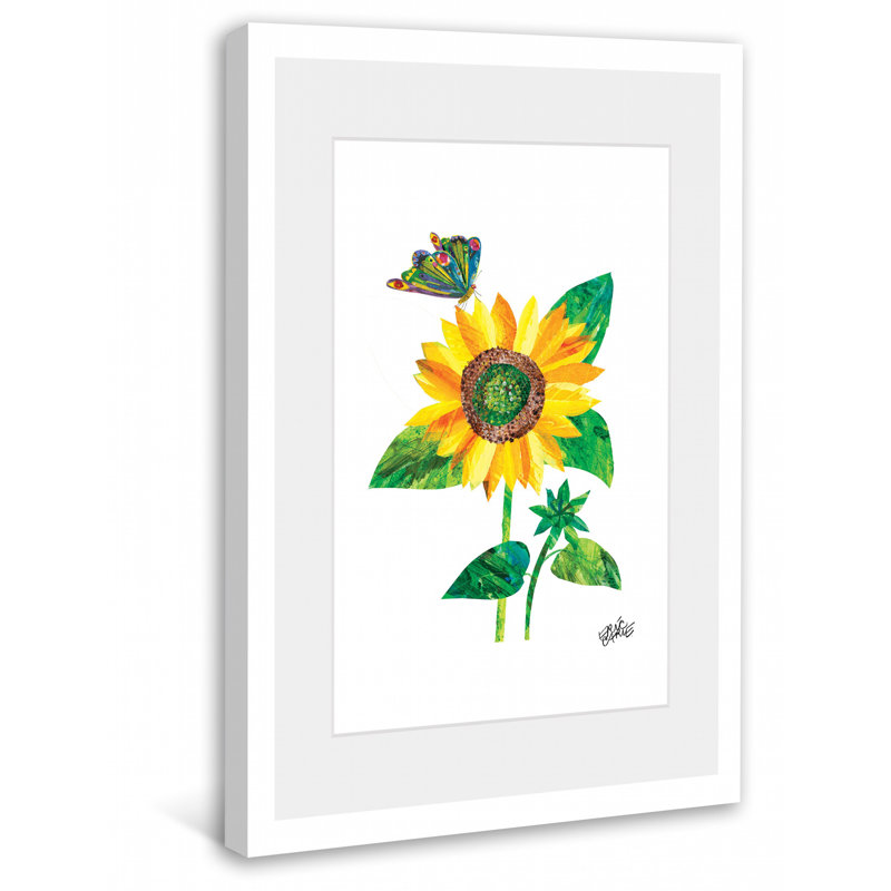Butterfly And Sunflower - Painting, 45cm H x 30cm W