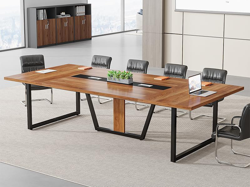 Millwood Pines Anoush Brown Rectangular Conference Table | Wayfair