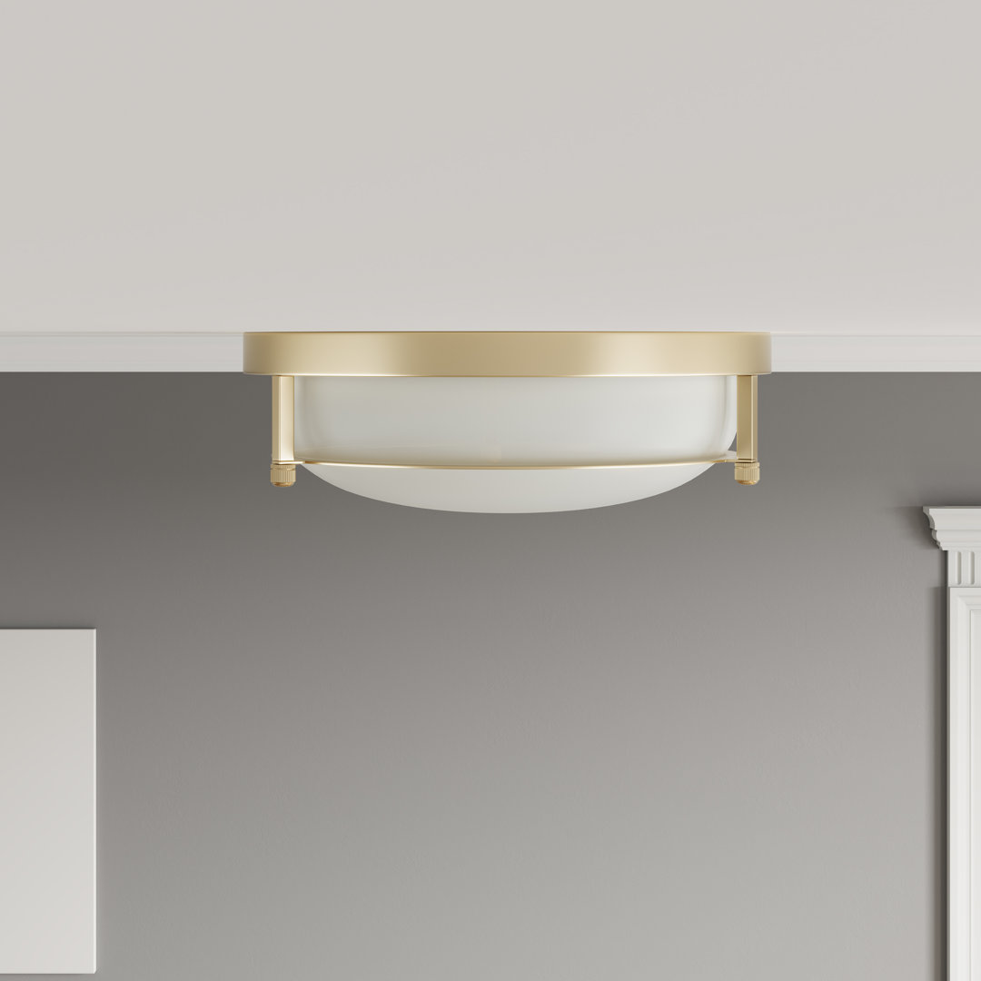 Chattooga 2-E26 Light 13 inch Classic Vintage Dimmable Flush Mount Light Fixture Willa Arlo™ Interiors Fixture 