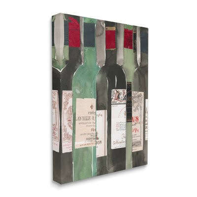Gros plan sur des bouteilles de champagne et de vin vert par Samuel Dixon - Peinture