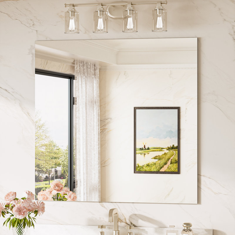 Miroir de salle de bain sans cadre, Rectangulaire, 36 po x 36 po