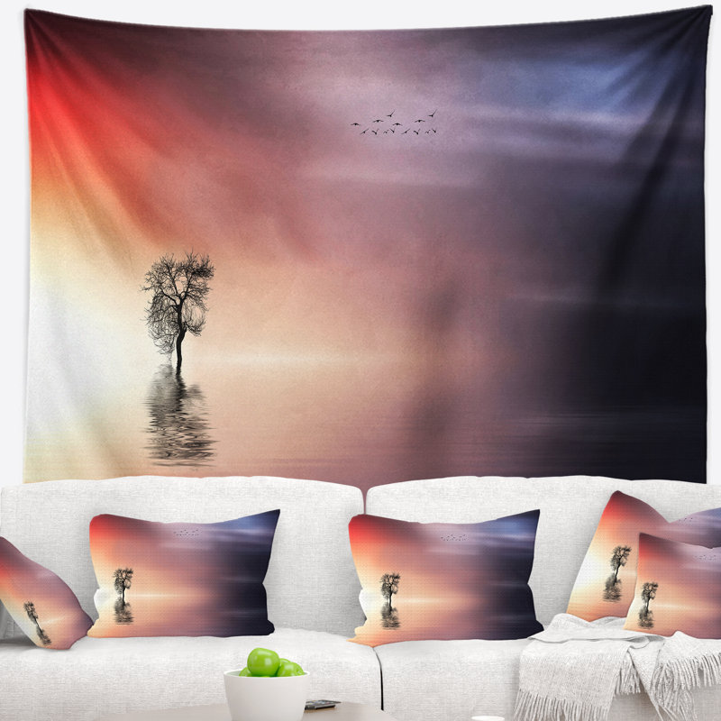 Tapisserie «Lonely Tree and Birds», H 50 po x l 60 po