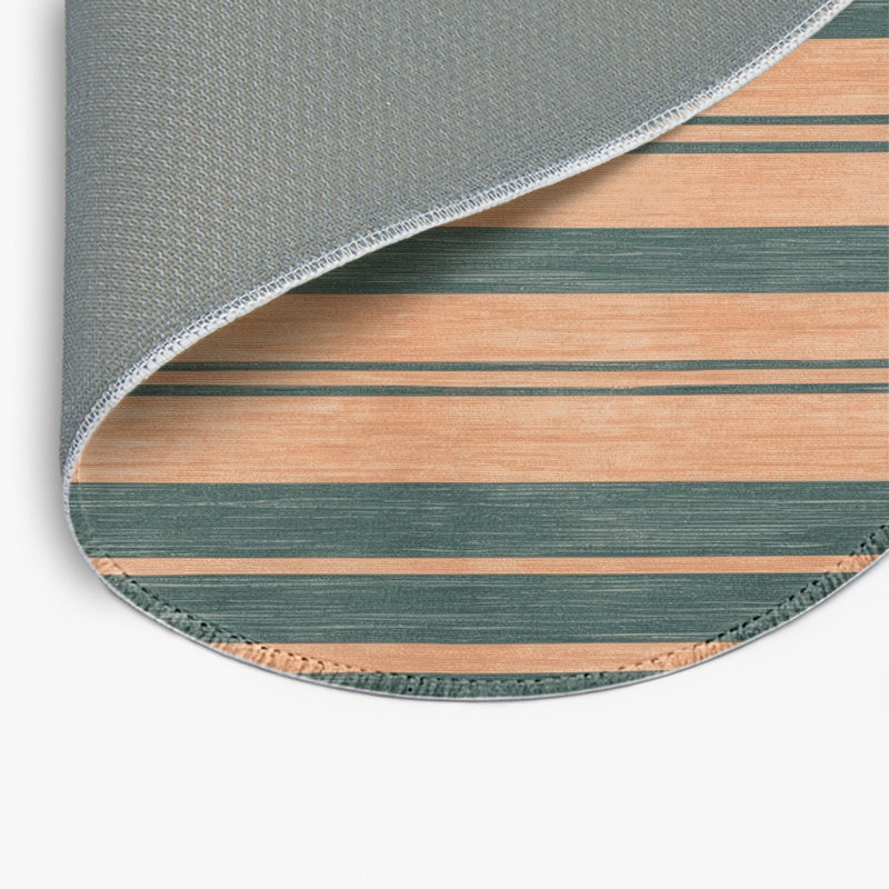 HorizontalStripes Brown Indoor and Outdoor Area Rug, Round 5'