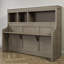 Lit escamotable simple, bureau intégré et tablettes de rangement, conception peu encombrante, maison de campagne moderne, pièce multifonctionnelle-202910839