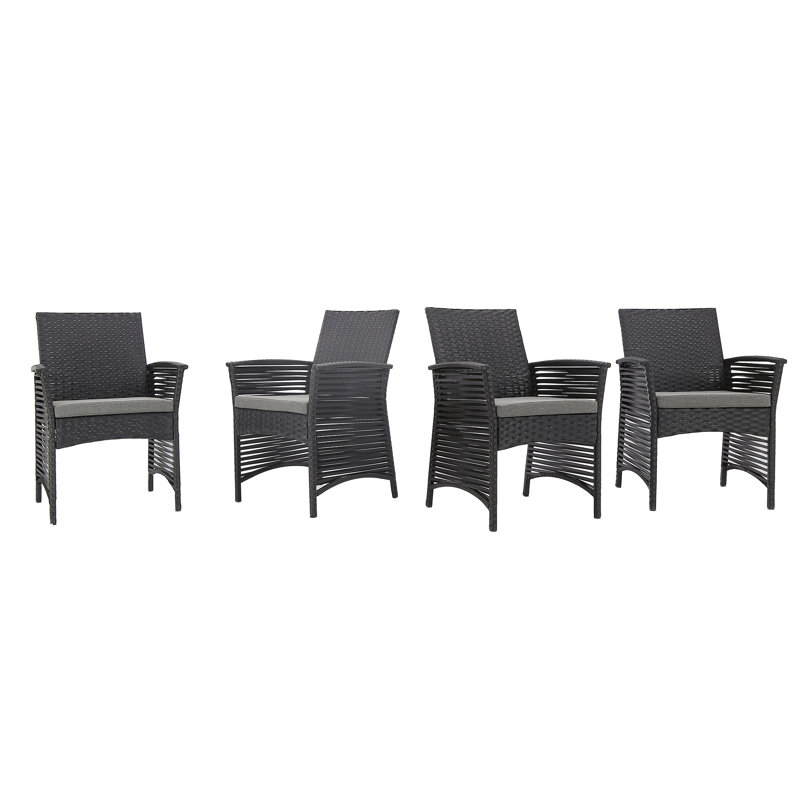 Chaise de patio avec coussins Codman, Noir