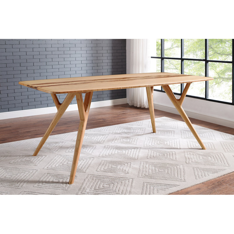 Rabideau Bamboo Solid Wood Dining Table, Caramelized