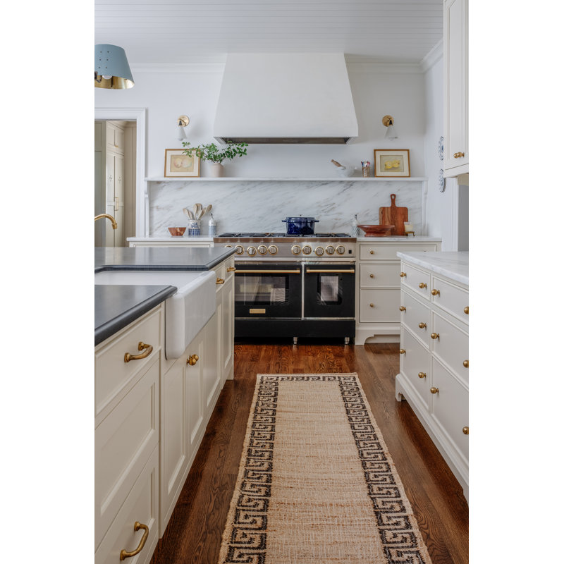 Erin Gates by Momeni Orchard Greek Key Jute and Wool Hand Woven Brown Area Rug, Runner 2'3" x 8'