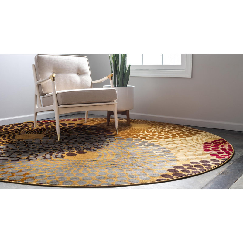 Arabica Abstract Indoor Rug, Round 6'1"