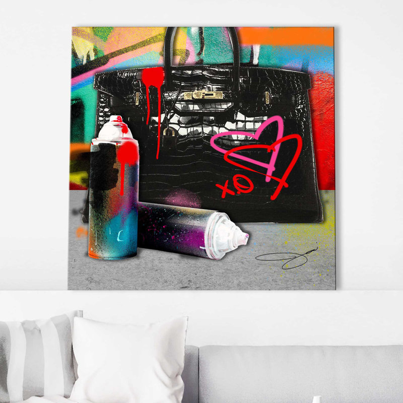 Graffiti Fashion 1 (Square) par By Jodi - impression, Toile tendue, H 28 po x l 28 po x P 1,5 po