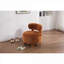 Fauteuil de chambre sans accoudoirs à dossier courbé, pour les espaces de coiffeuse de lecture de chambre à coucher, revêtement en fourrure beige, capacité de 250 lb