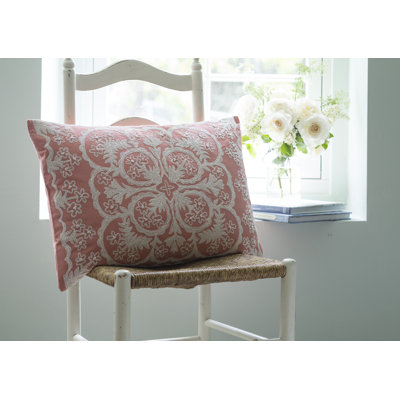 Waikoloa Embroidered Cotton Lumbar Pillow Cover & Insert