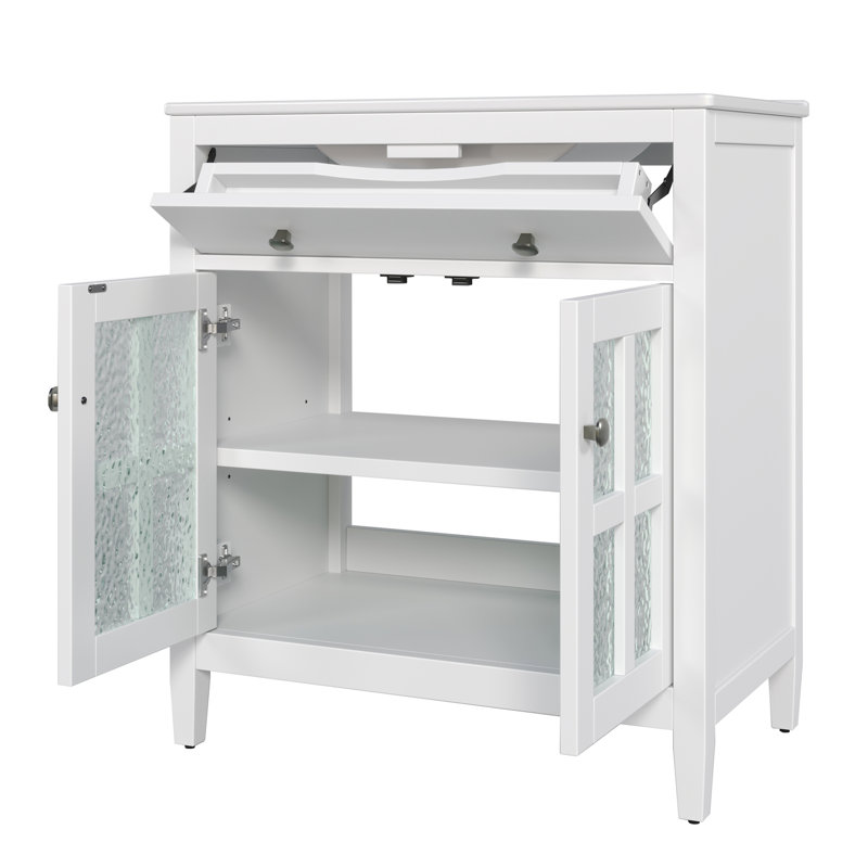 Meuble-lavabo 30 po avec lavabo en céramique, Blanc