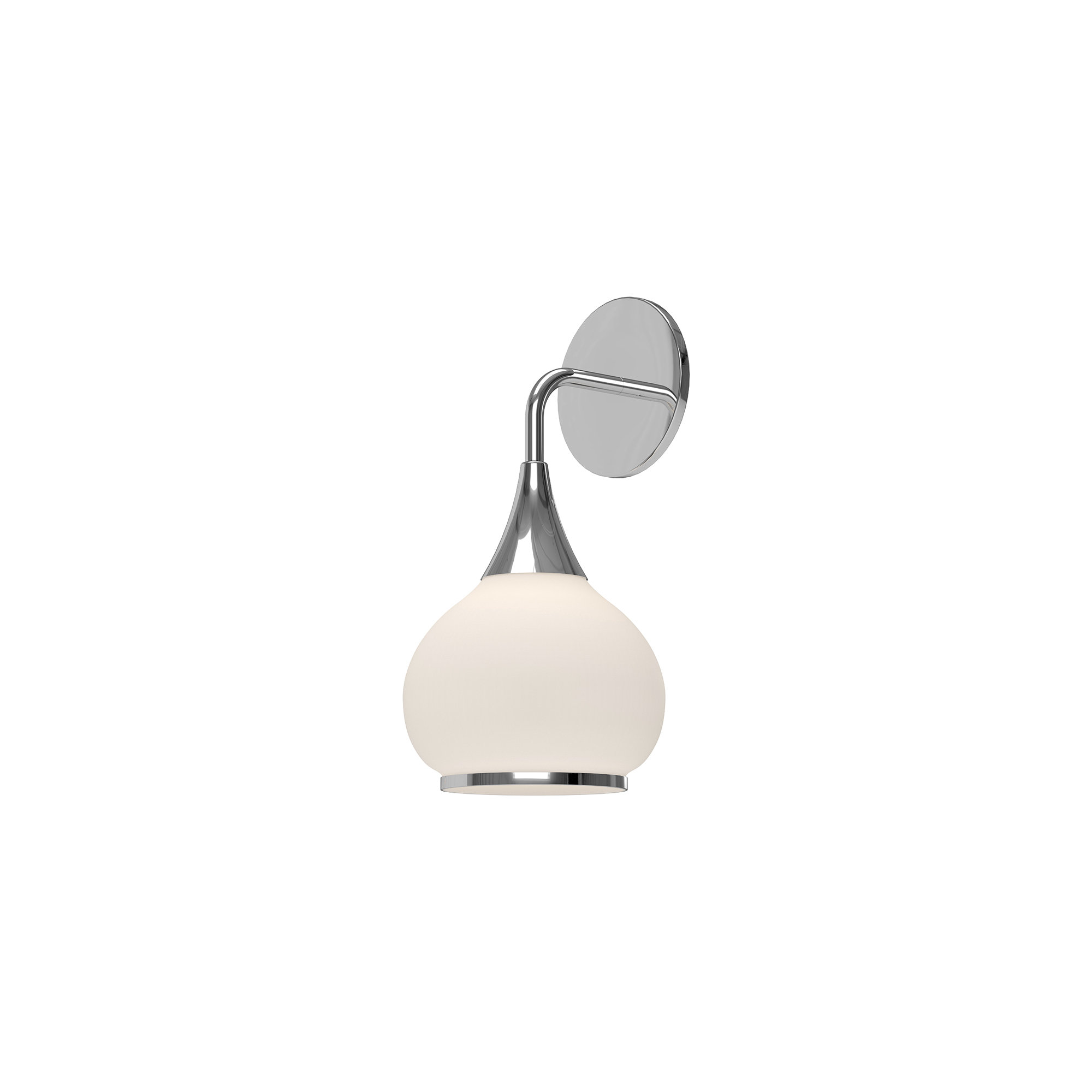 Marsi Single Bath Sconce, Opal Matte Glass, Chrome