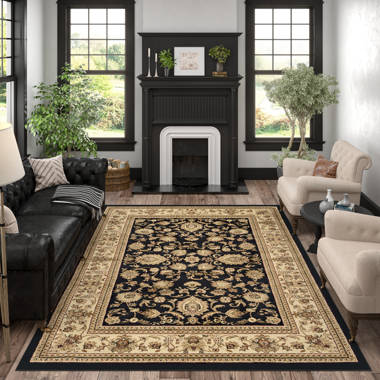 Sezis Black/Beige Indoor / Outdoor Area Rug Breakwater Bay Rug Size: Rectangle 8' x 10