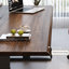 Bureau en bois massif brun et noisette + acier noir-1367447337