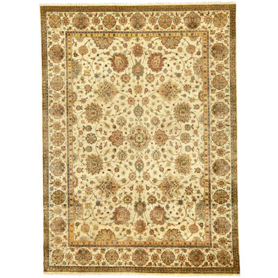 Tapis crème noué à la main de haute qualité