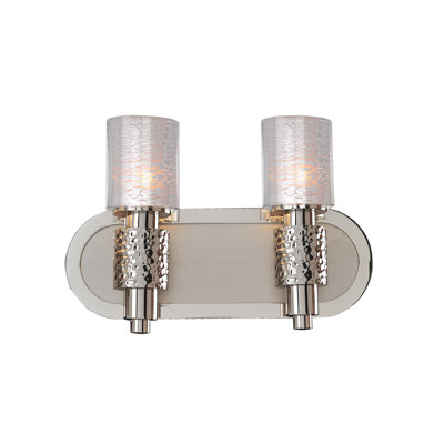 Ashington 2 LT Polished Satin Nickel Bath Wall Sconce Kalco