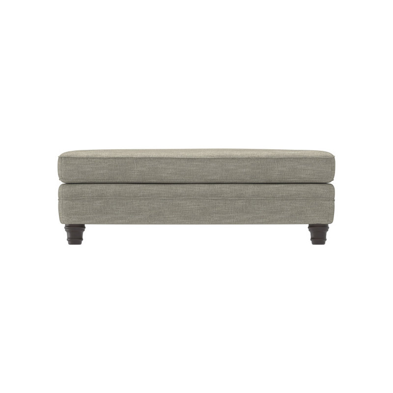 Tarleton 52" Rectangle Standard Ottoman, Akiko Graphite Performance 5534-011, Antique White