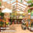 16 X 7 Ft Spruce Wood Greenhouse, Walk-in Green House With Pergola, Top-hung Folding Windows, Built-in Workstation & Staging Shelves-124433993