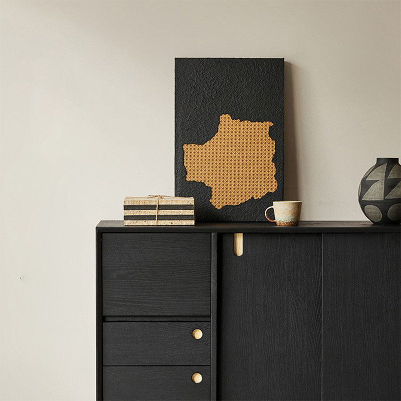 Simple Retro Black Accent Cabinet