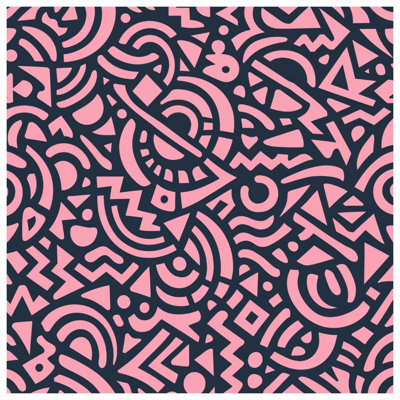 Édredon rose à formes géométriques